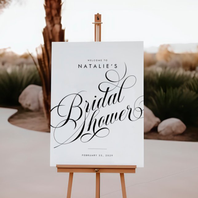 Elegant Script Chic Modern Bridal Shower Sign (Creator Uploaded)