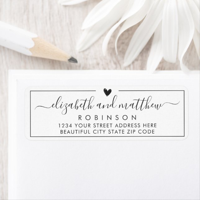 Elegant Script Chic Wedding Return Address Label (Insitu)