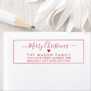 Elegant Script Christmas Return Address Label