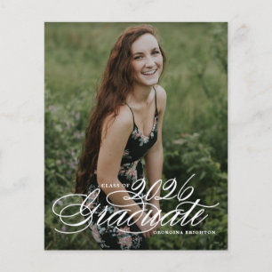 Elegant Script Class of 2024 Graduation Invitation