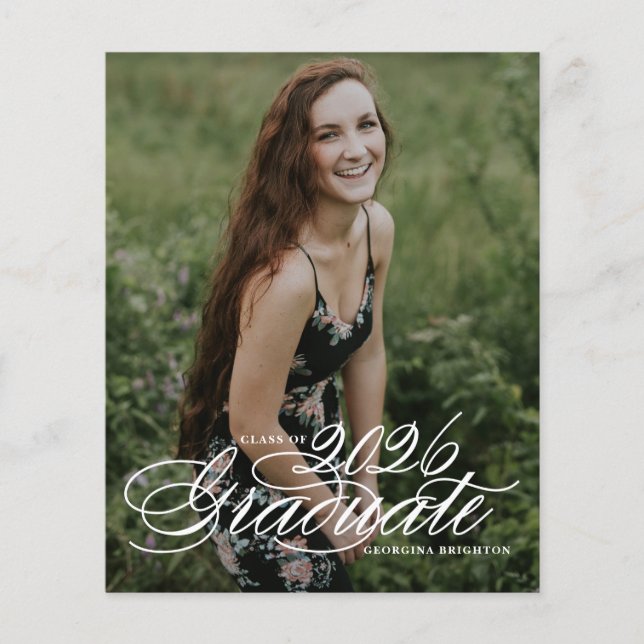 Elegant Script Class of 2024 Graduation Invitation (Front)
