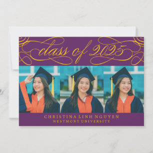 ELEGANT SCRIPT CLASS OF 2025 PHOTO GRADUATION INVITATION