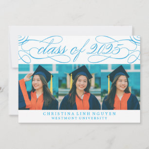 ELEGANT SCRIPT CLASS OF 2025 PHOTO GRADUATION INVITATION