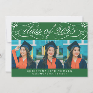 ELEGANT SCRIPT CLASS OF 2025 PHOTO GRADUATION INVITATION
