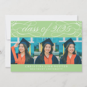 ELEGANT SCRIPT CLASS OF 2025 PHOTO GRADUATION INVITATION