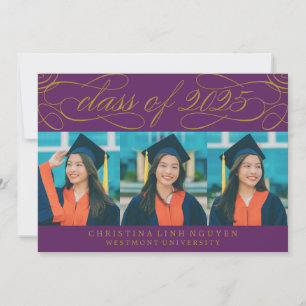 ELEGANT SCRIPT CLASS OF 2025 PHOTO GRADUATION INVITATION
