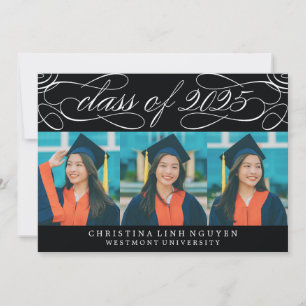 ELEGANT SCRIPT CLASS OF 2025 PHOTO GRADUATION INVITATION