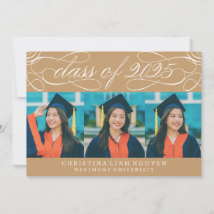 ELEGANT SCRIPT CLASS OF 2025 PHOTO GRADUATION INVITATION