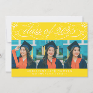 ELEGANT SCRIPT CLASS OF 2025 PHOTO GRADUATION INVITATION
