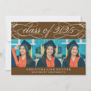 ELEGANT SCRIPT CLASS OF 2025 PHOTO GRADUATION INVITATION