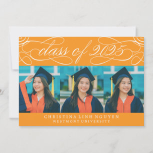 ELEGANT SCRIPT CLASS OF 2025 PHOTO GRADUATION INVITATION