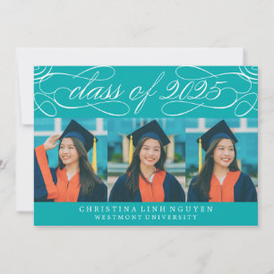 ELEGANT SCRIPT CLASS OF 2025 PHOTO GRADUATION INVITATION