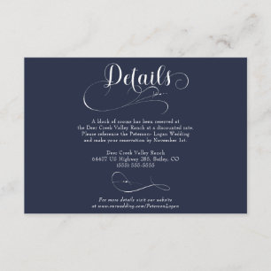 Elegant Script Classic Wedding Details Enclosure Card
