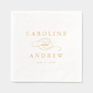 Elegant Script Classic Wedding Foil Napkins