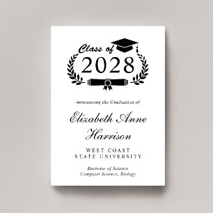 Elegant Script College Graduation Announcement