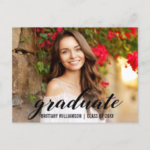 Elegant Script College Graduation Announcement