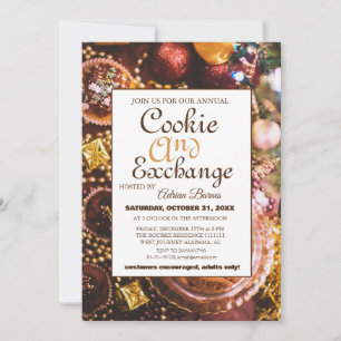 Elegant Script Cookie Exchange Christmas Party Invitation