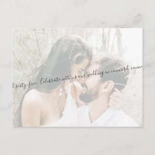 Elegant Script Couple Photo Sage Save our Date Postcard