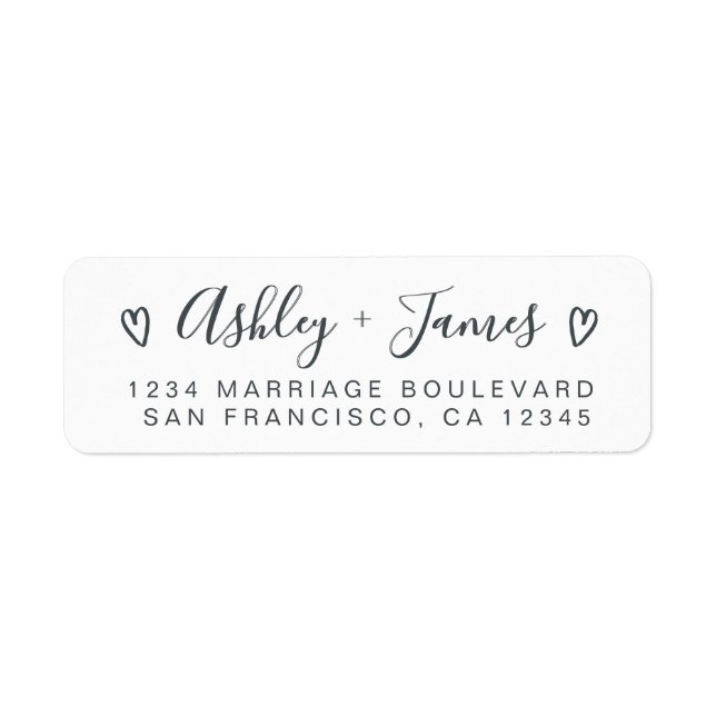 Elegant Script Couple Return Address Label (Front)