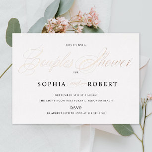 Elegant Script Couples Shower Rose Gold