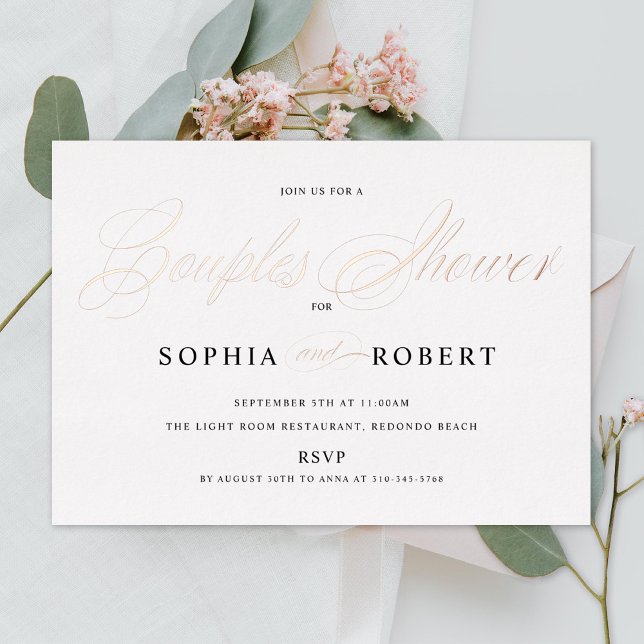 Elegant Script Couples Shower Rose Gold (Creator Uploaded)