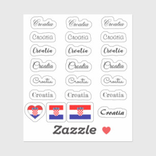 Elegant script Croatia & Croatian Flag /name Set