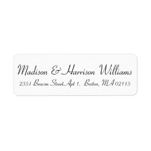 Elegant Script Custom black white return address Label