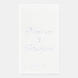 Elegant Script Custom Couple Names Date Wedding Napkin