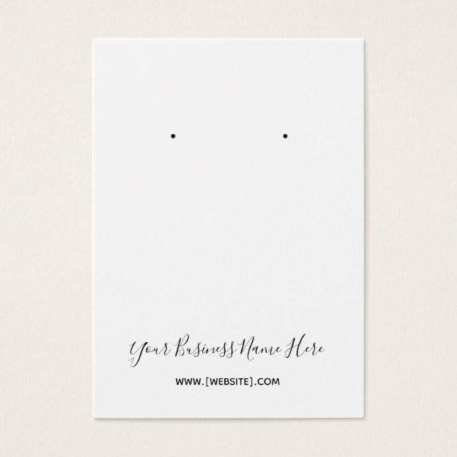 Elegant Script Custom Earring Card (Front)
