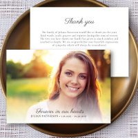 Elegant Script Custom Message Funeral Photo