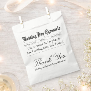 Elegant Script Custom Minimalist Wedding Thank You Favour Bag
