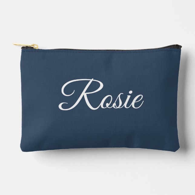 Elegant Script Custom Name Personalised Gift Accessory Pouch (Front)