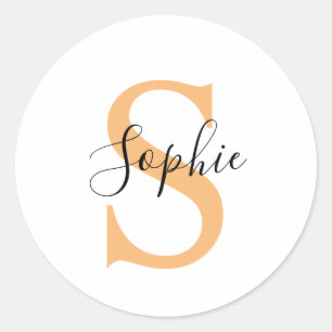 Elegant Script Custom Name Personalised Gift Classic Round Sticker