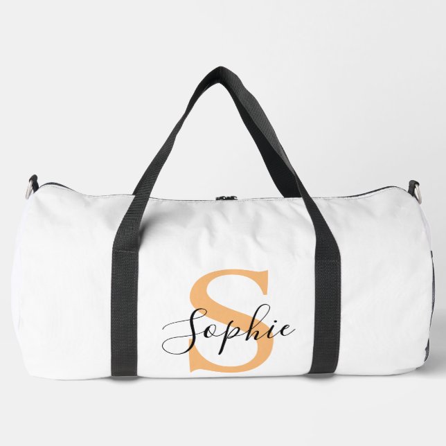 Elegant Script Custom Name Personalised Gift Duffle Bag (Front)