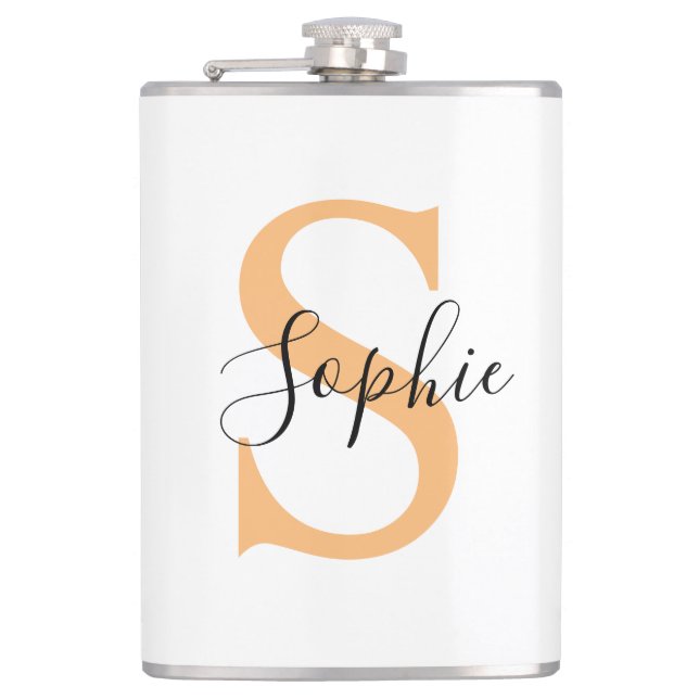 Elegant Script Custom Name Personalised Gift Hip Flask (Front)