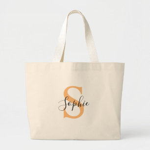 Elegant Script Custom Name Personalised Gift Large Tote Bag