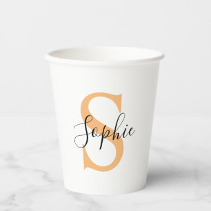 Elegant Script Custom Name Personalised Gift Paper Cups