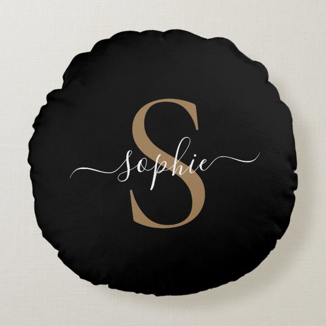 Elegant Script Custom Name Personalised Gift Round Cushion (Front)