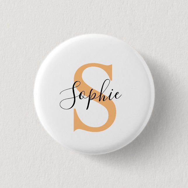 Elegant Script Custom Name Personalized Gift 3 Cm Round Badge (Front)