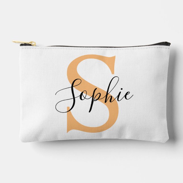 Elegant Script Custom Name Personalized Gift Accessory Pouch (Front)