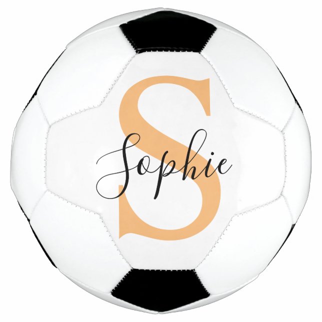 Elegant Script Custom Name Personalized Gift Soccer Ball (Front)