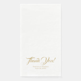 Elegant script custom names thank you Wedding Napkin