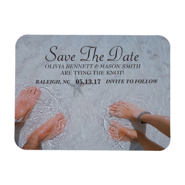 Elegant Script | Custom Photo Save the Date Magnet (Horizontal)