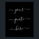 Elegant Script Custom Quote Poster<br><div class="desc">Create your own custom quote poster wall art. Personalise this poster print with elegant script calligraphy. Features minimalist handwritten typography design.</div>