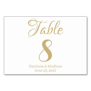 Elegant script custom text Wedding horizontal Table Number