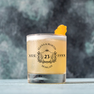 Elegant Script Custom Wedding Whiskey Glass