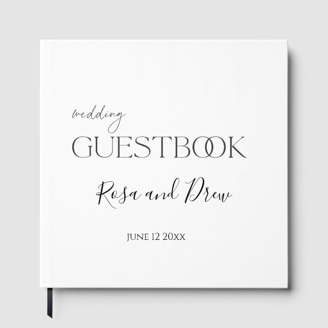 Elegant Script - Customisable Wedding Guestbook (Front)