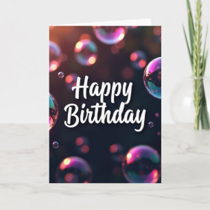 Elegant Script Dark Birthday Card