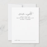 Elegant Script Date Night Idea Advice Card<br><div class="desc">These elegant script date night idea cards are the perfect activity for a simple wedding reception or bridal shower. The minimalist black and white design features fancy romantic typography with modern glam style. Customisable in any colour. Keep the design minimal and classy, as is, or personalise it by adding your...</div>