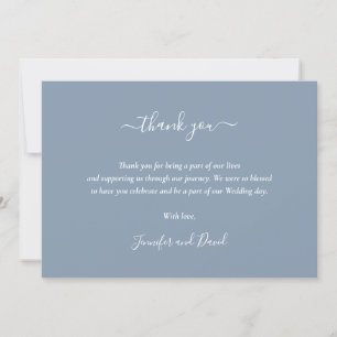 Elegant Script Dusty Blue Thank You Card